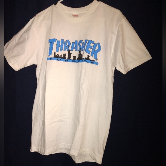 Supreme Other - Supreme 21FW Thrasher Skyline Short Sleeve Mens T-Shirt In White